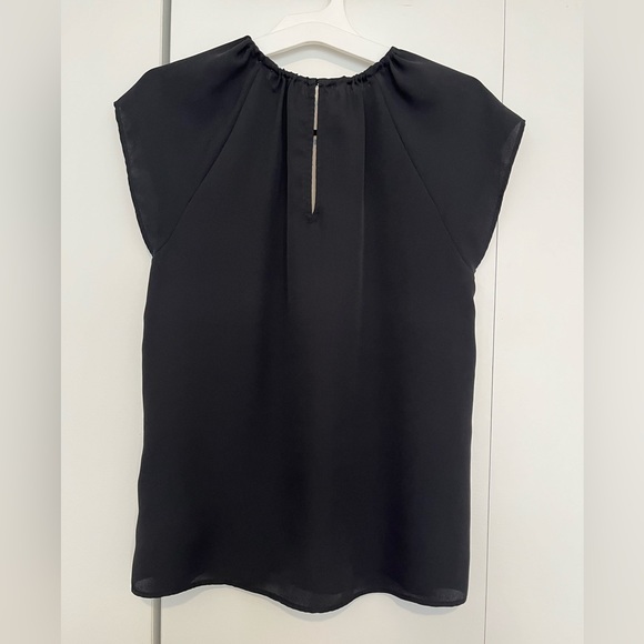 EXPRESS Black Satin-Like Blouse with Cutouts - Picture 2 of 4